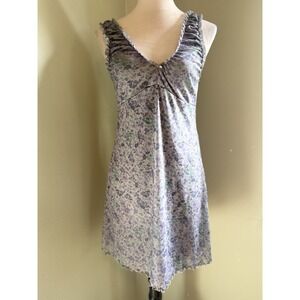 Purple‎ Fairy Boho Y2K Whimsi Floral Mini Dress Large Fairy Cottage Core